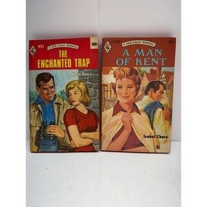 Vintage Harlequin Romance Books Lot The Enchanted Trap A Man of Kent Kate Starr